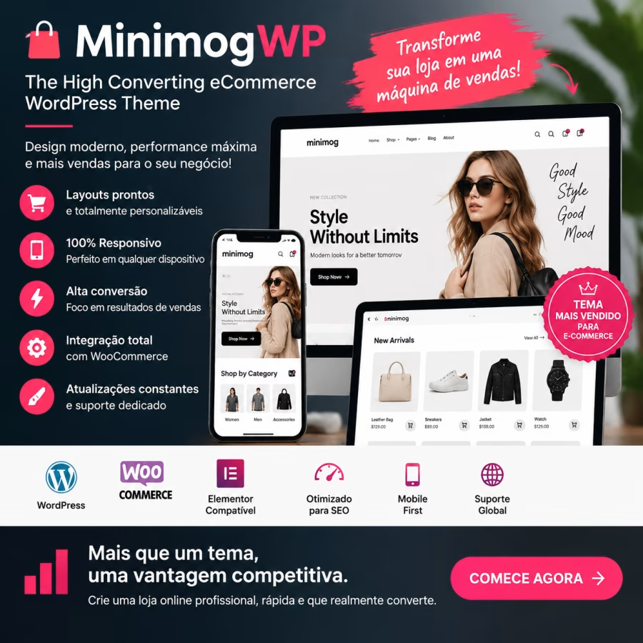 MinimogWP – Tema WordPress de E-commerce de Alta Conversão